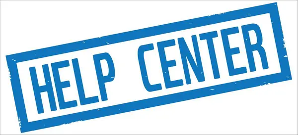 Hjälpcenter för text, på blå rektangel gränsen stämpel. — Stockfoto