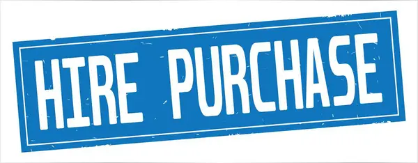 HIRE PURCHASE text, on full blue rectangle stamp. — Stock Photo, Image