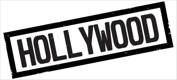 HOLLYWOOD text, on black rectangle border stamp. — Stock Photo, Image