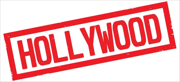 HOLLYWOOD text, on red rectangle border stamp. — Stock Photo, Image