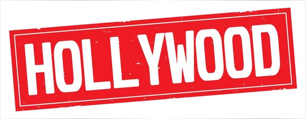 Hollywood text na razítko plný červený obdélník. — Stock fotografie
