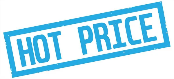 HOT PRICE text, on cyan rectangle border stamp. — Stock Photo, Image