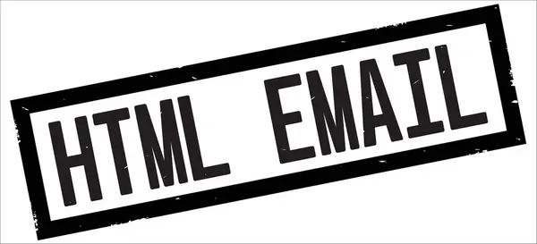 Html 电子邮件文本, 在黑长方形边界邮票. — 图库照片