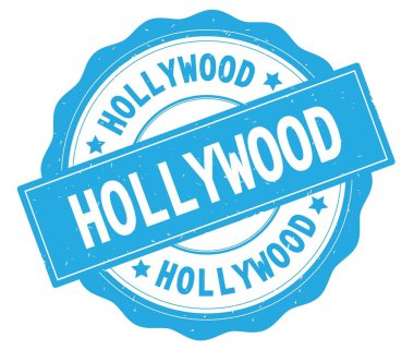 Hollywood metin, camgöbeği yuvarlak rozet yazılmış.