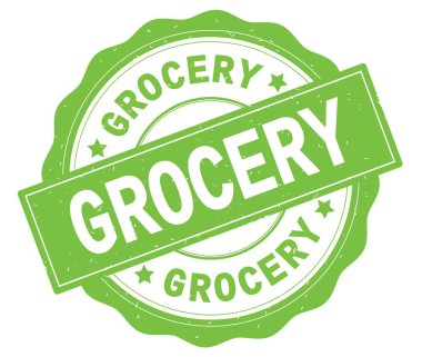 Yeşil yuvarlak rozet yazılmış bakkal metni.