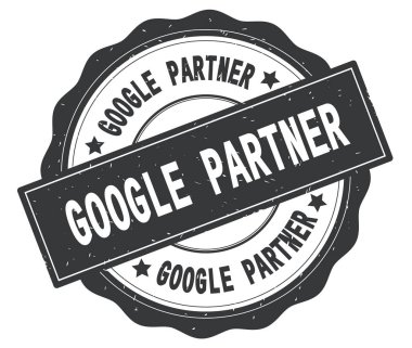 Google ortağı metin, gri yuvarlak rozet yazılmış.