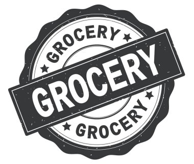 Bakkal metin, gri yuvarlak rozet yazılmış.