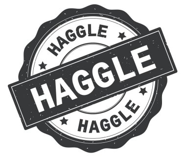 Gri yuvarlak rozet yazılmış metni, pazarlık.