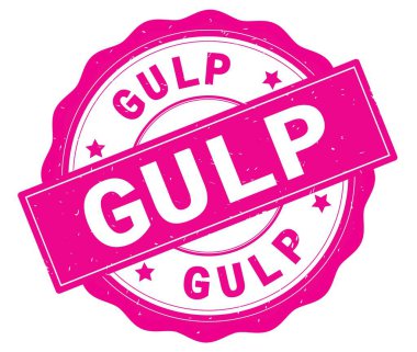 Pembe yuvarlak rozet yazılmış metni, yudum.