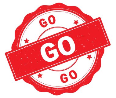 Kırmızı yuvarlak rozet yazılmış metni, git.