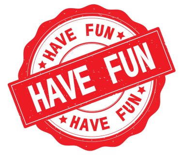 Eğlenceli metin, kırmızı yuvarlak rozet yazılı var.