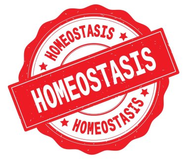 Kırmızı yuvarlak rozet yazılmış homeostazı metni.