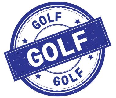 Golf, mavi yuvarlak pencere boyutu üzerinde yazılı metin.