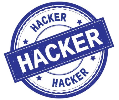 Hacker, mavi yuvarlak pencere boyutu üzerinde yazılı metin.