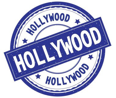 Hollywood, mavi yuvarlak pencere boyutu üzerinde yazılı metin.