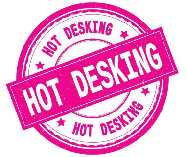 Yazılı metin pembe yuvarlak pencere boyutu üzerinde sıcak Desking.