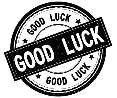 İyi şanslar siyah yuvarlak pencere boyutu üzerinde yazılı metin.