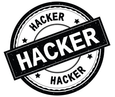 Metin siyah yuvarlak pencere boyutu üzerinde yazılı hacker.