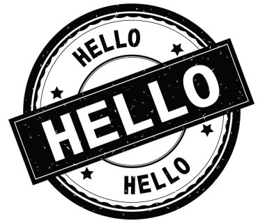 Siyah yuvarlak pencere boyutu üzerinde yazılı metin Merhaba.