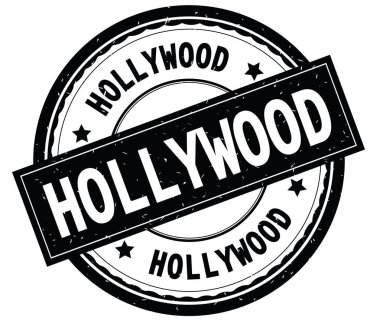 Yazılı metin siyah yuvarlak lastik damgası Hollywood.