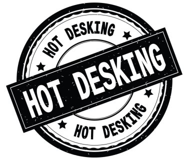 Sıcak Desking siyah yuvarlak pencere boyutu üzerinde yazılı metin.