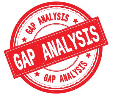 Yazılı metin kırmızı yuvarlak lastik damgası gap analizi.