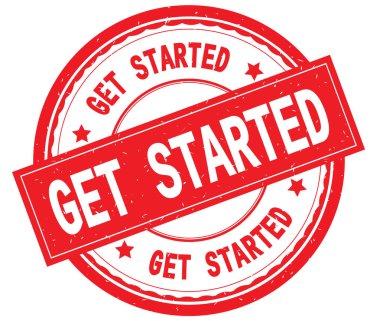 Get Started metin kırmızı yuvarlak pencere boyutu üzerinde yazılı..