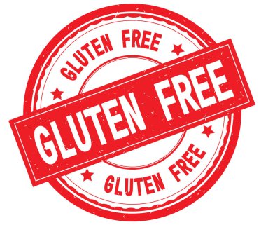 Gluten Free metin kırmızı yuvarlak pencere boyutu üzerinde yazılı..