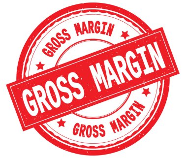 Yazılı metin kırmızı yuvarlak lastik damgası Brüt kar marjı.