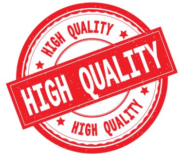 Yüksek kaliteli metin kırmızı yuvarlak lastik damga yazılmış.