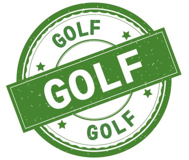 Golf, yazılı metin yeşil yuvarlak lastik damgası.