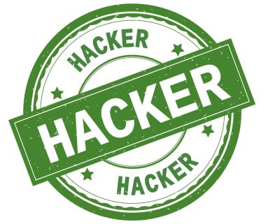 Metin yeşil yuvarlak pencere boyutu üzerinde yazılı hacker.