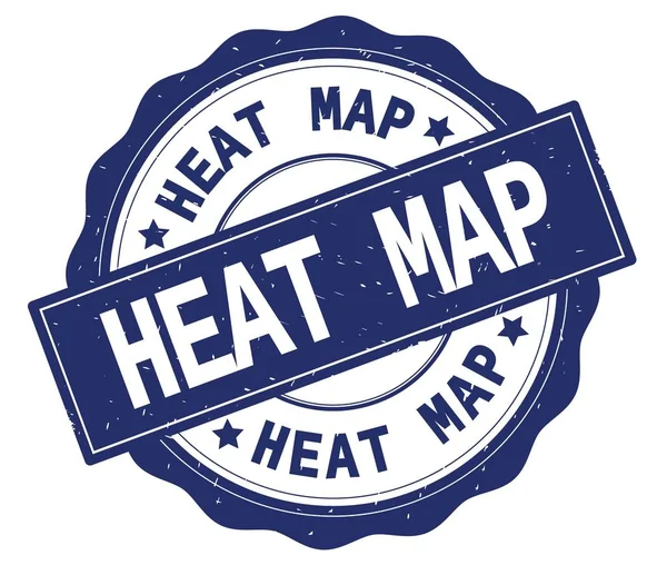 HEAT MAP text, written on blue round badge.