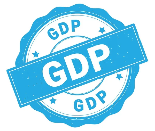 Текст ВВП, написанный на голубом круглом значке . — стоковое фото