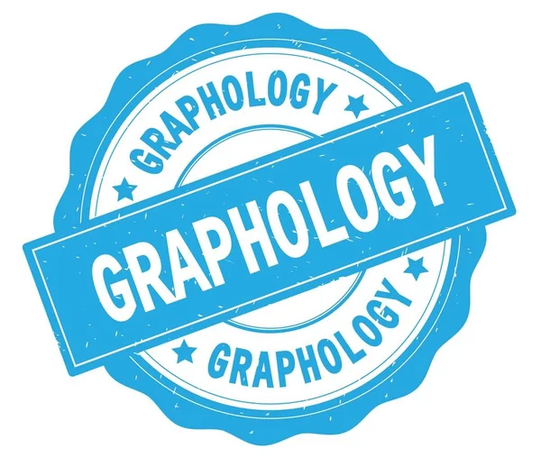 하늘색 라운드 배지에 graphology 텍스트. — 스톡 사진