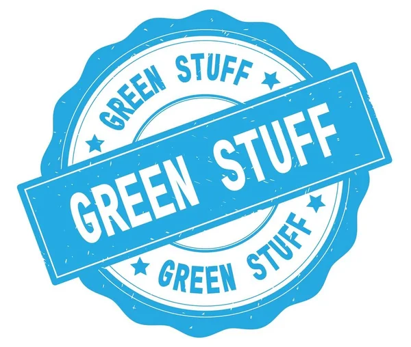 Zelené věci text, napsaný na azurové kolo odznaku. — Stock fotografie