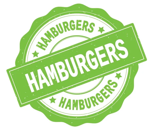 HAMBURGERS texto, escrito en verde placa redonda . — Foto de Stock