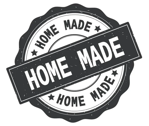Home Made text, skriven på grå rund bricka. — Stockfoto