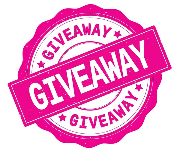 GIVEAWAY text, written on pink round badge. — Stock Photo, Image