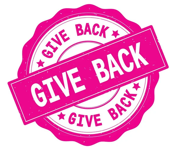GIVE BACK text, written on pink round badge. — Stock Photo, Image