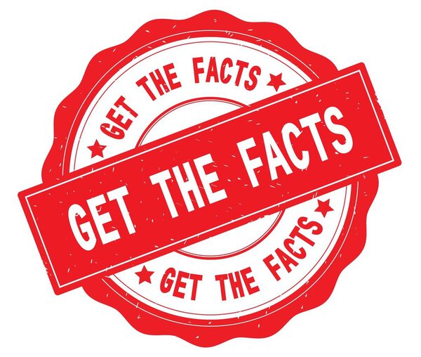 Get THE FACTS text, written on red round badge
.