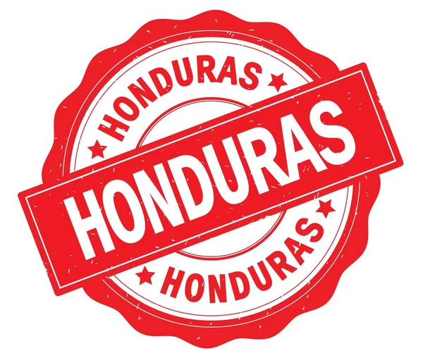 Honduras text, skriven på röda runda badge. — Stockfoto