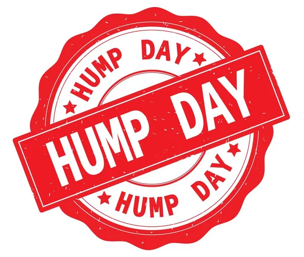 HUMP DAY text, written on red round badge. — Stock Photo, Image