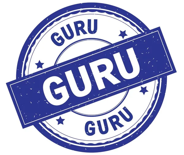 GURU, texto escrito sobre carimbo de borracha redondo azul . — Fotografia de Stock