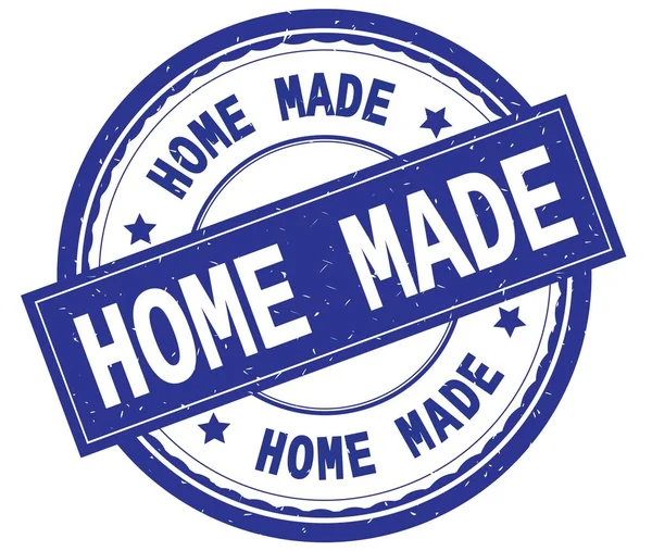 Home Made, írott szöveg, a kék kör gumibélyegző. — Stock Fotó