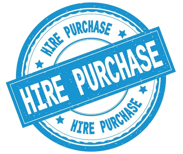 HIRE PURCHASE , written text on cyan round rubber stamp. — Stock Photo, Image
