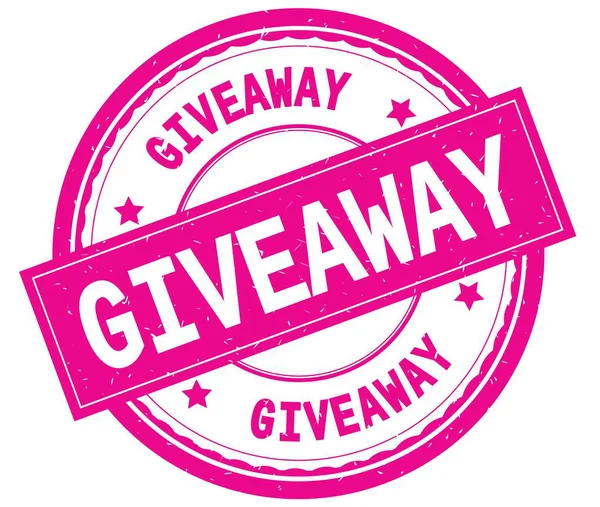 GIVEAWAY , written text on pink round rubber stamp. — Stock Photo, Image
