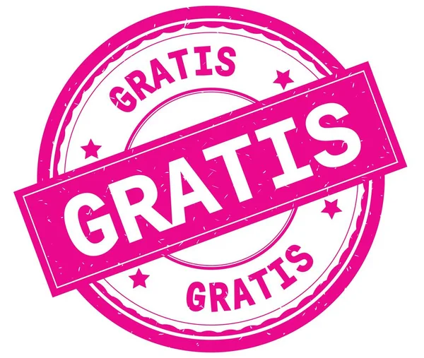 Gratis, geschriebener Text auf rosa rundem Gummistempel. — Stockfoto