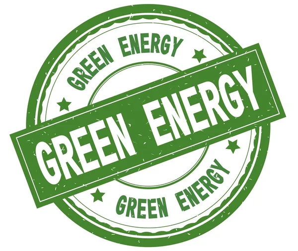 Πράσινη ενέργεια, γραπτό κείμενο πράσινο στρογγυλή σφραγίδα καουτσούκ. — Φωτογραφία Αρχείου
