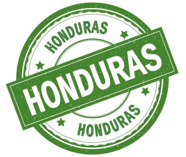 Honduras, yazılı metin yeşil yuvarlak lastik damgası.
